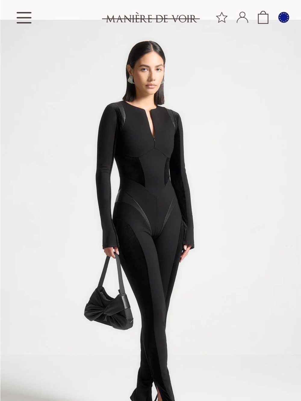 Manière De Voir 8 leather and bandage contour jumpsuit